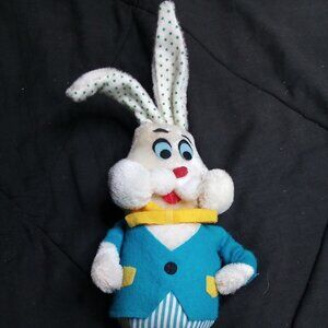 Vintage Fun Farm Bunny Rabbit Plush Toy Bow Tie Japan